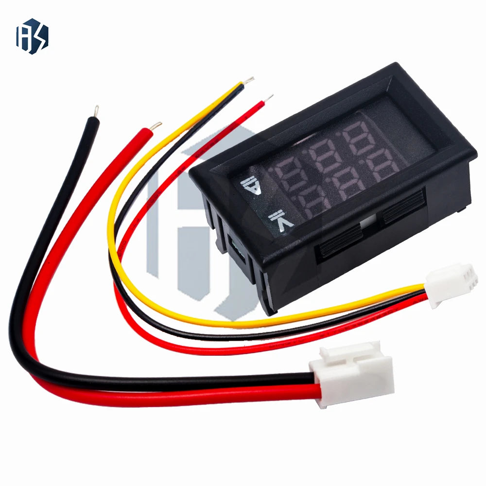 0.28" Red/Blue Dual LED Digital Meter (1PCS): DC 0-100V 10A Voltmeter-Ammeter Panel – For DC Voltage & Current Measurement Zpaxo