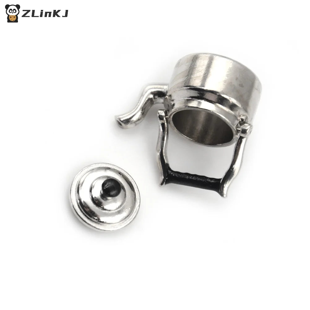 ▶1PCS 1:12 Miniature Teapot Tea Kettle Dollhouse Kitchen Food Accessories Dolls House Kitchen Furniture Teapot Zpaxo