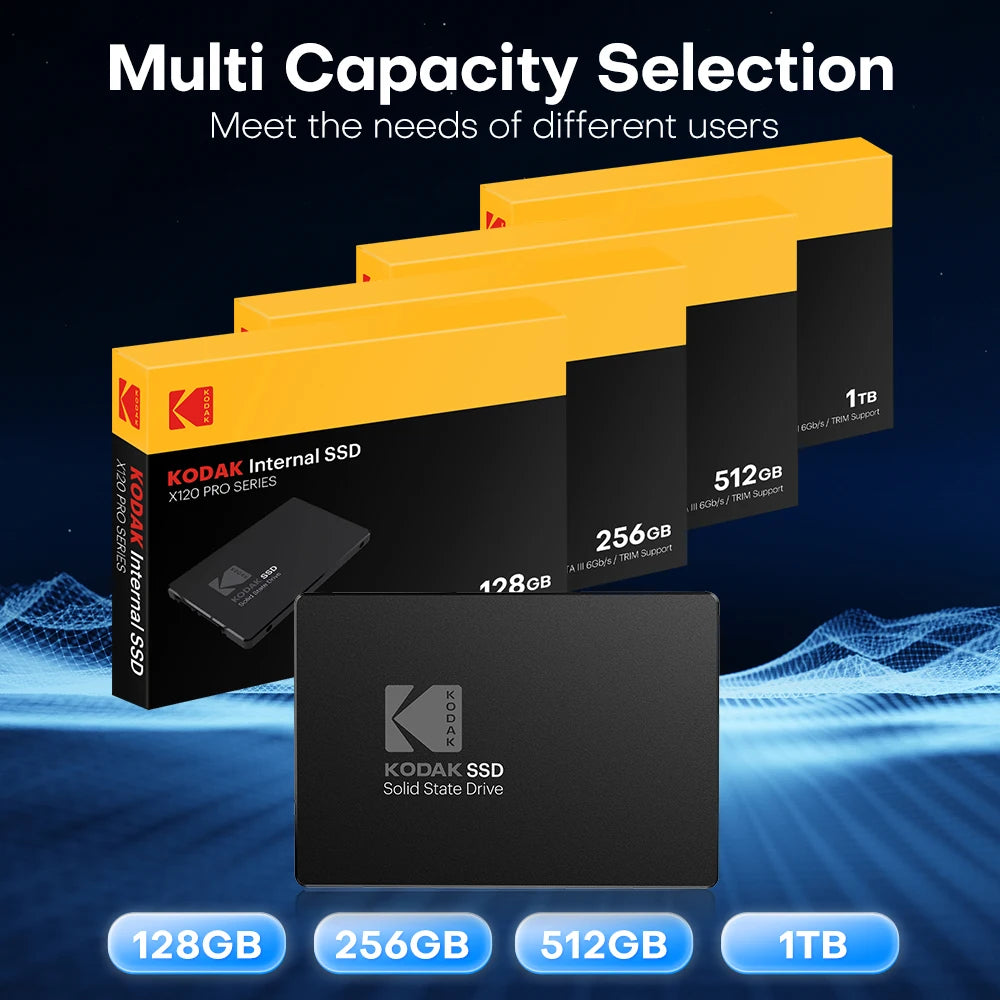 KODAK X120Pro 2.5 Inch Solid State Drive SSD SATA3.0 High-Speed Interface 550M/S Read Speed Suitable for Desktops Laptops Zpaxo