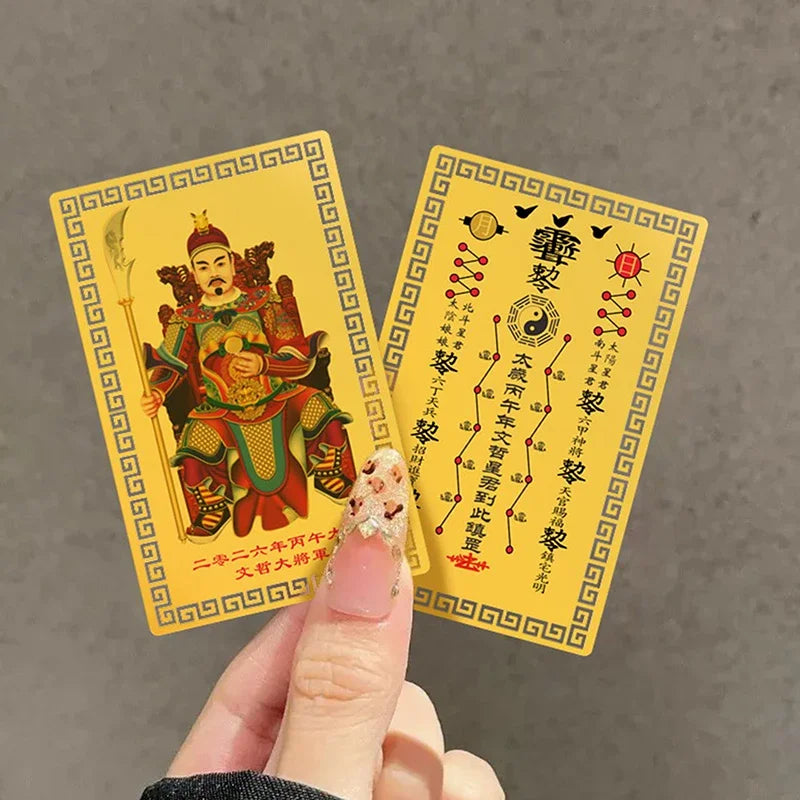 Portable Protective Gift 2026 Tai Sui Amulet Card Horse Year Feng Shui Taisui Prayer Gold Card Bring In Wealth Health Good Luck Zpaxo