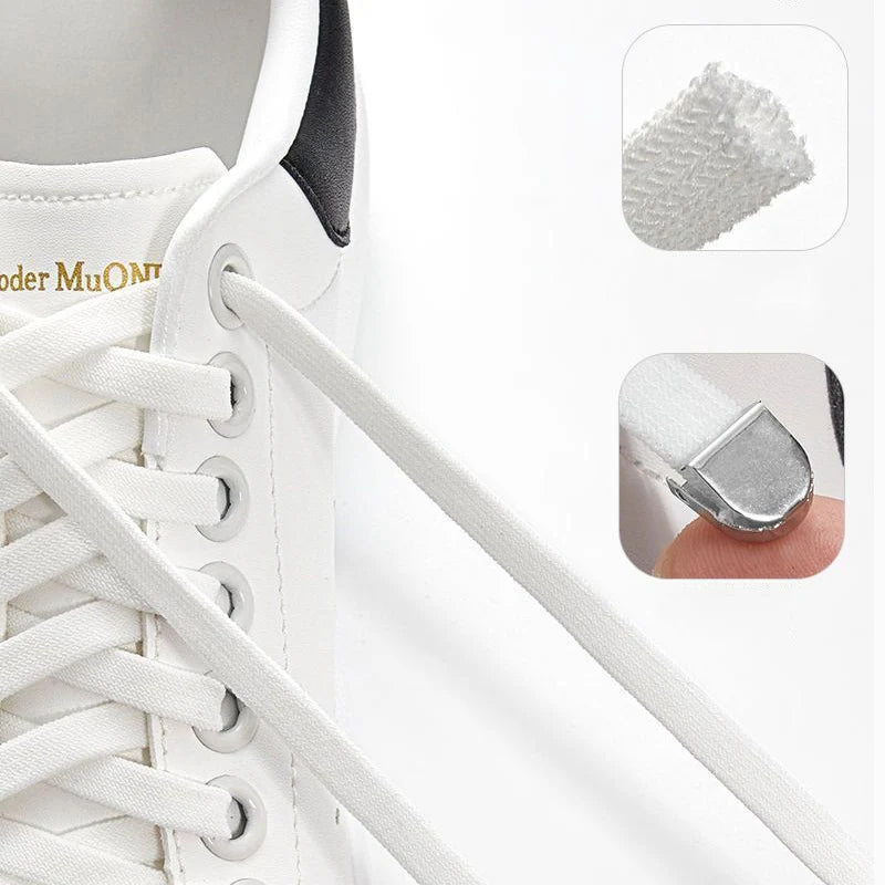 No Tie Shoe Laces Elastic Sneakers Flat Shoelaces Without Ties Quick