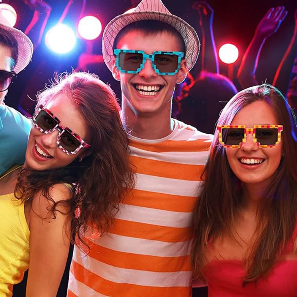 Pixel Party Sunglasses Pixelated Mosaic Gamer Glasses Birthday Party Favors Gifts Zpaxo