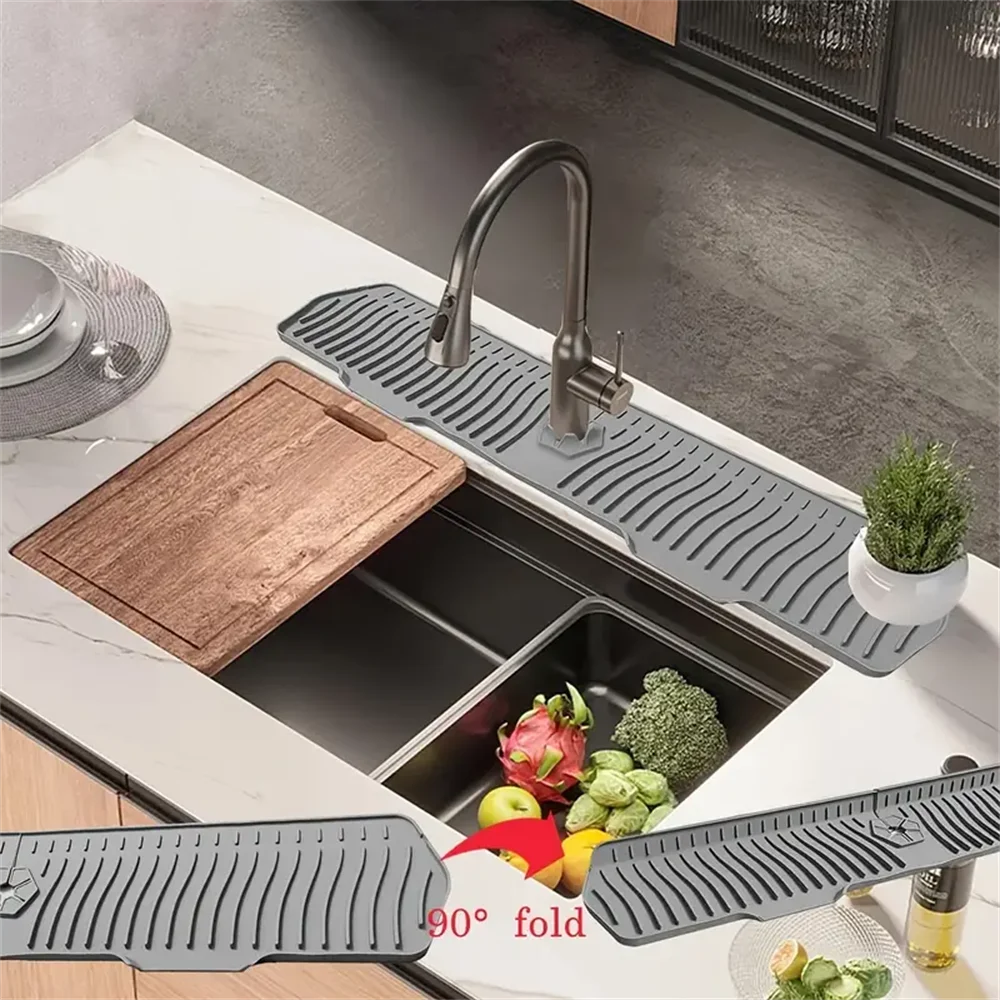 Extra Large Silicone Dish Drying Mat Non-slip Foldable Water Splash Zpaxo