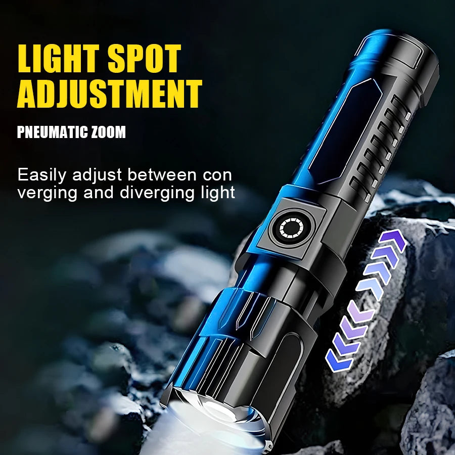 1000LM Zoomable LED Tactical Flashlight | USB-C Rechargeable