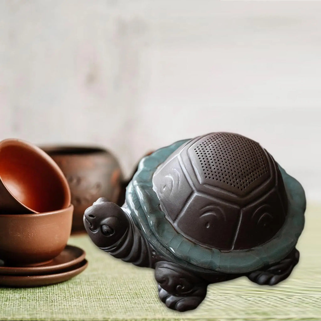 Ceramic Turtle Tea Pet with Strainer | Feng Shui Desk Decor Tea Pet Figurine Zpaxo Default Title
