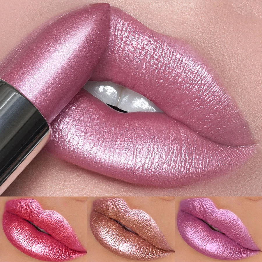 19 Colors Glitter Lipstick Hydrating Red Pink Sparkling Shine Lip