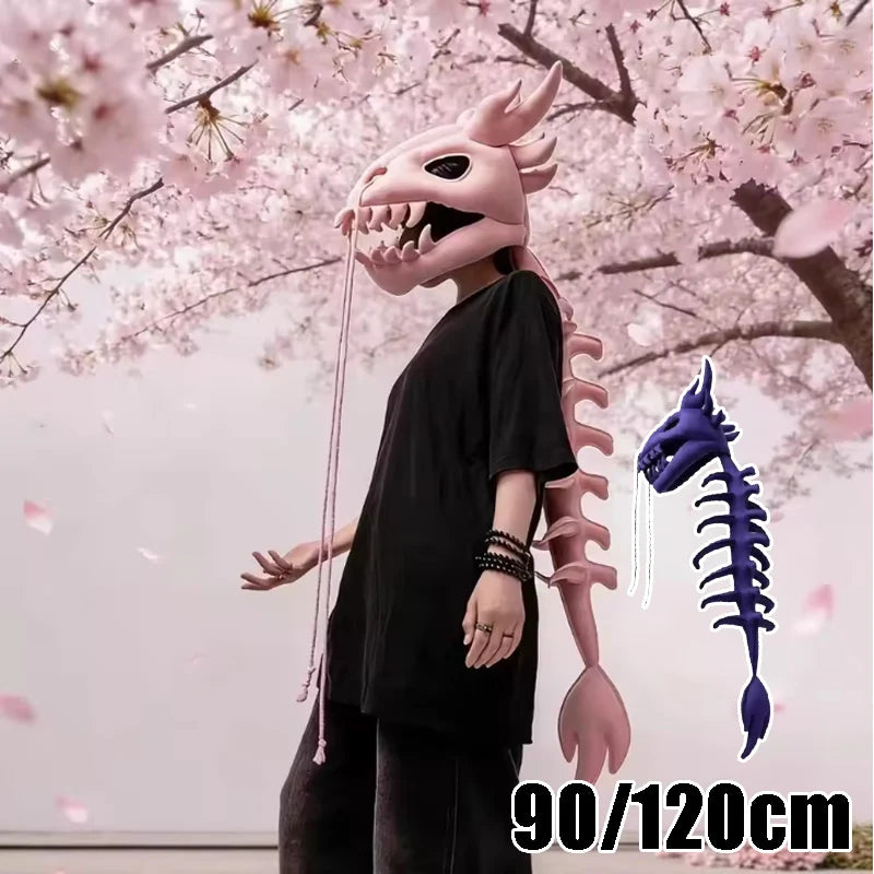 2026 Chinese Dinosaur Skeleton Plush Hoodie Roleplay Costume Mask Toy