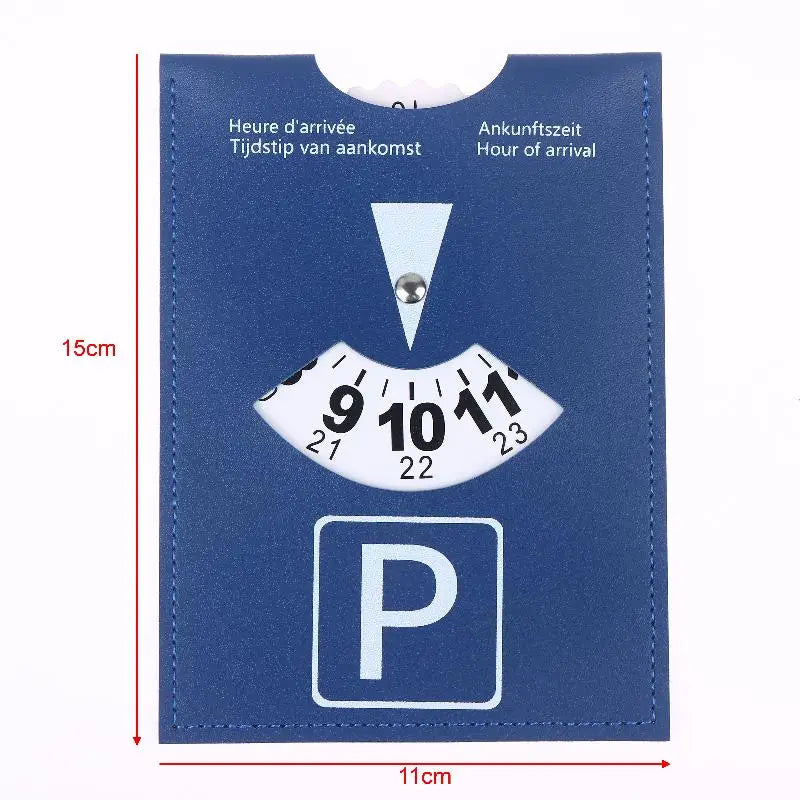 4-Language PU Leather Parking Disc – European Universal Fit