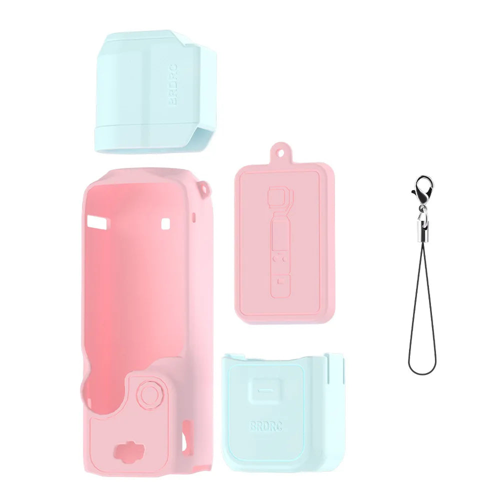 Silicone Protective Cover For DJI OSMO Pocket 3 Camera Soft Handle Case Anti-Scratch Lens Screen Guard Gimbal Accessories Shell Zpaxo Blue Pink A