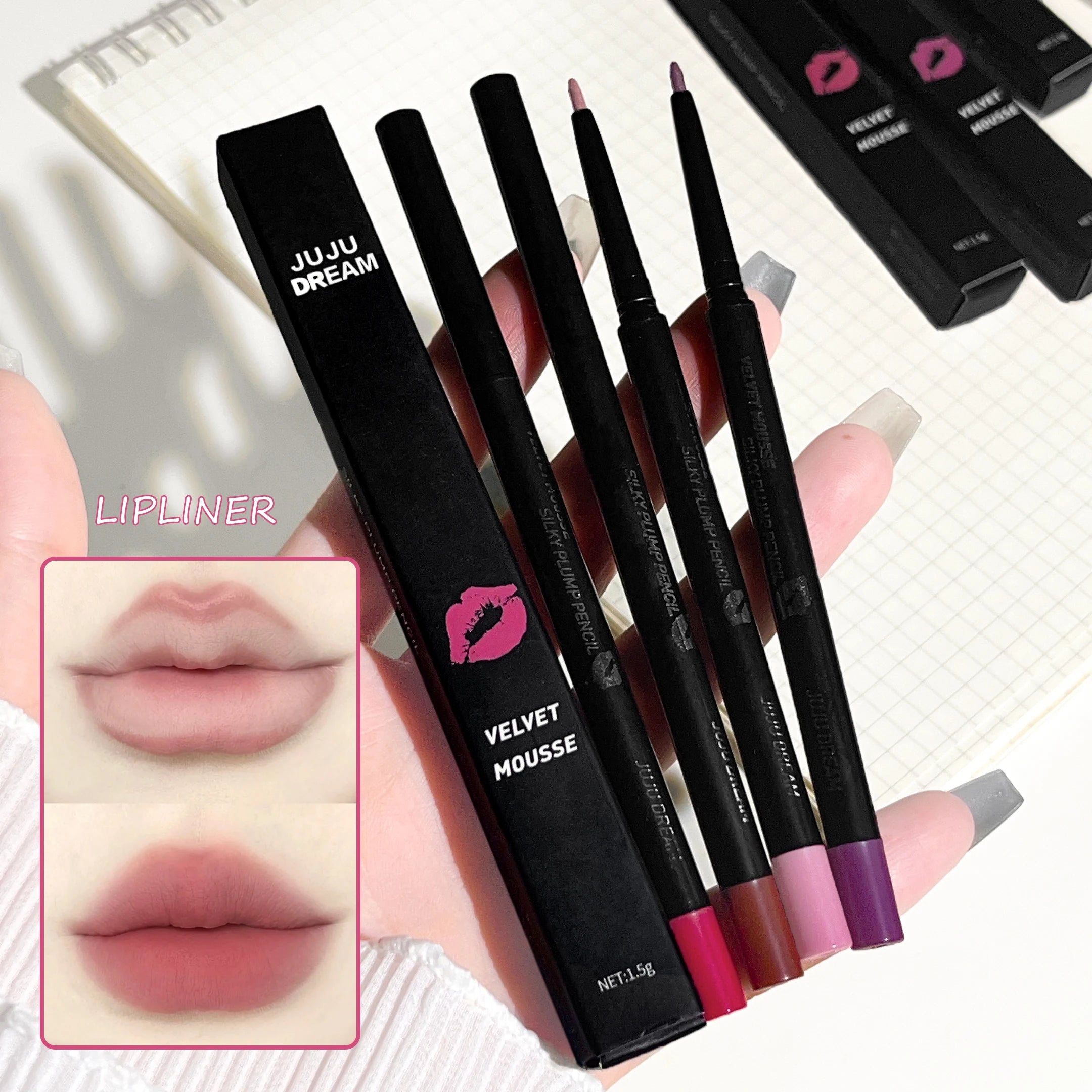 JUJU Dream Lip Liner Defines Lips Matte Smudge-proof Finish Available Zpaxo