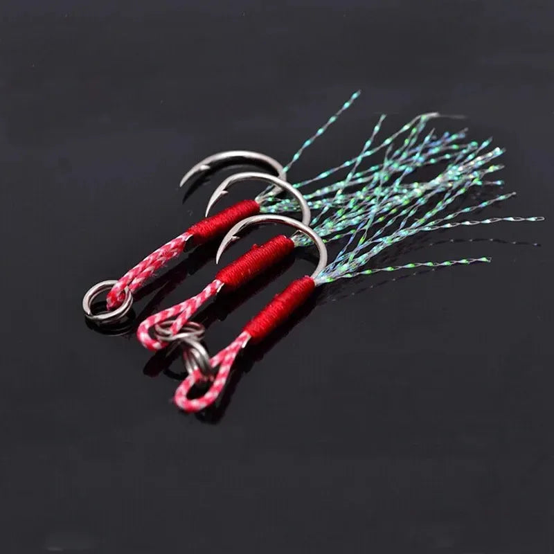 Barbed Jig Assist Hooks 10–60pc | High Carbon Steel Slow Jigging
