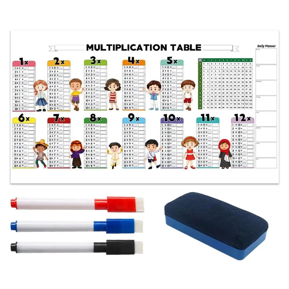 Dry Erase Multiplication Chart Electrostatic Dry Erase Math Multiplication Table Kids Wall Reusable Mathematical Calculations Zpaxo 80x40 United States
