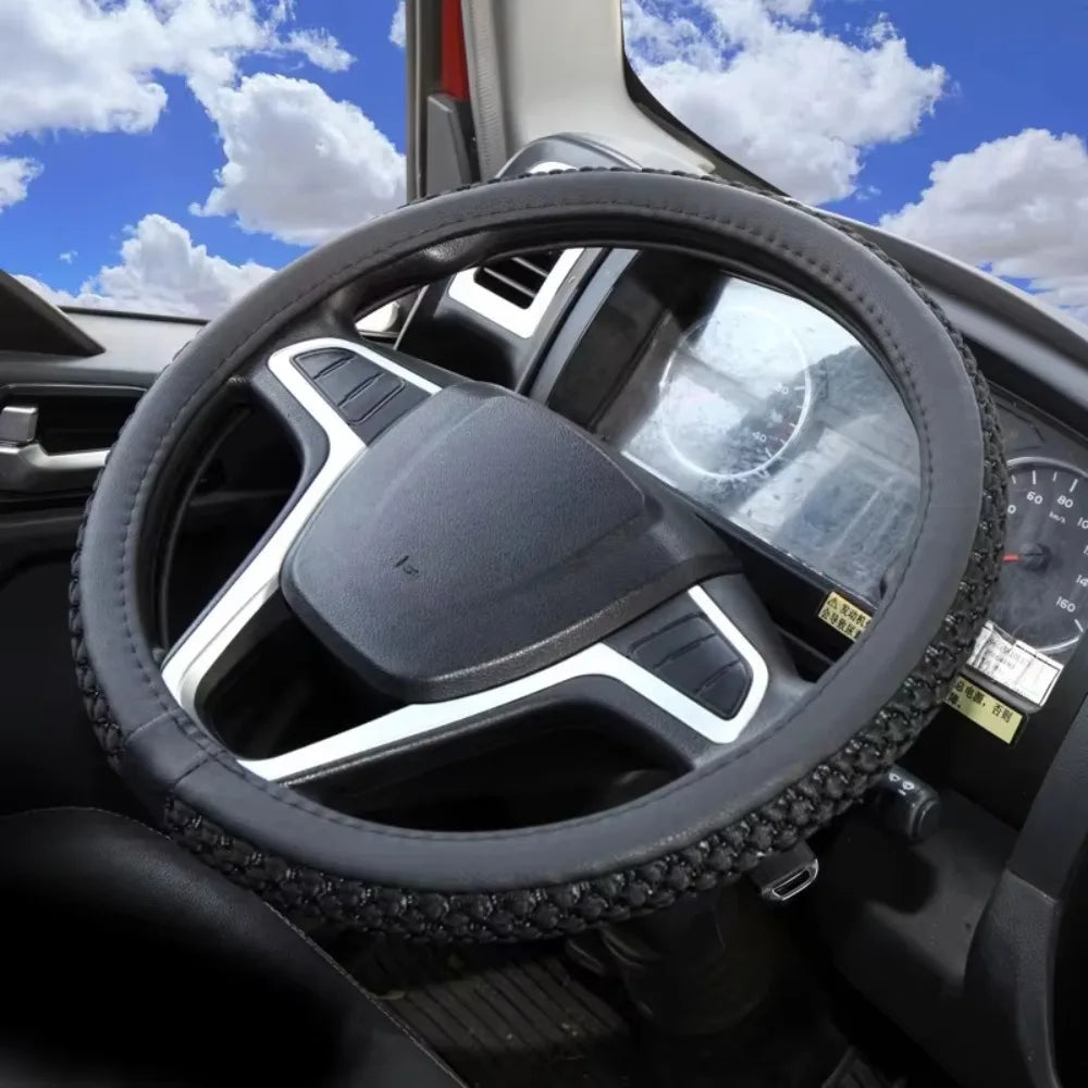 Non-slip Car Steering Wheel Cover Elastic Design Breathable Material Zpaxo Black