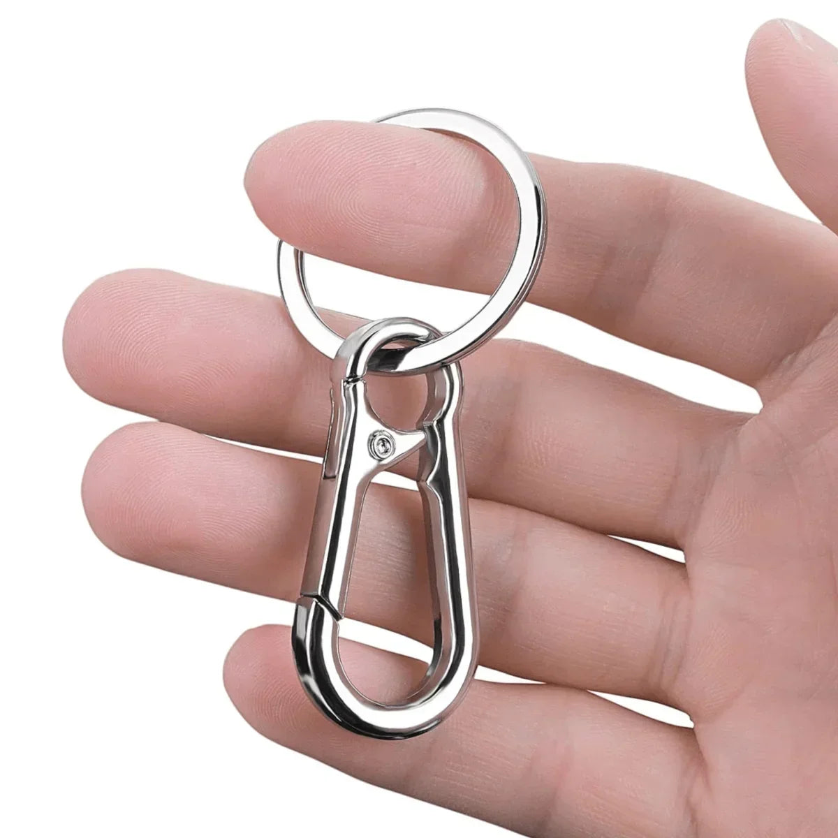 4-Pack Metal Carabiner Clip Keychain & Key Ring Holder Set