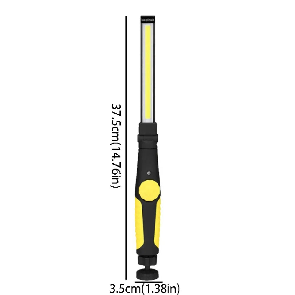 Folding Flashlight Portable COB LED Work Light Magnetic Base Bright Zpaxo Yellow