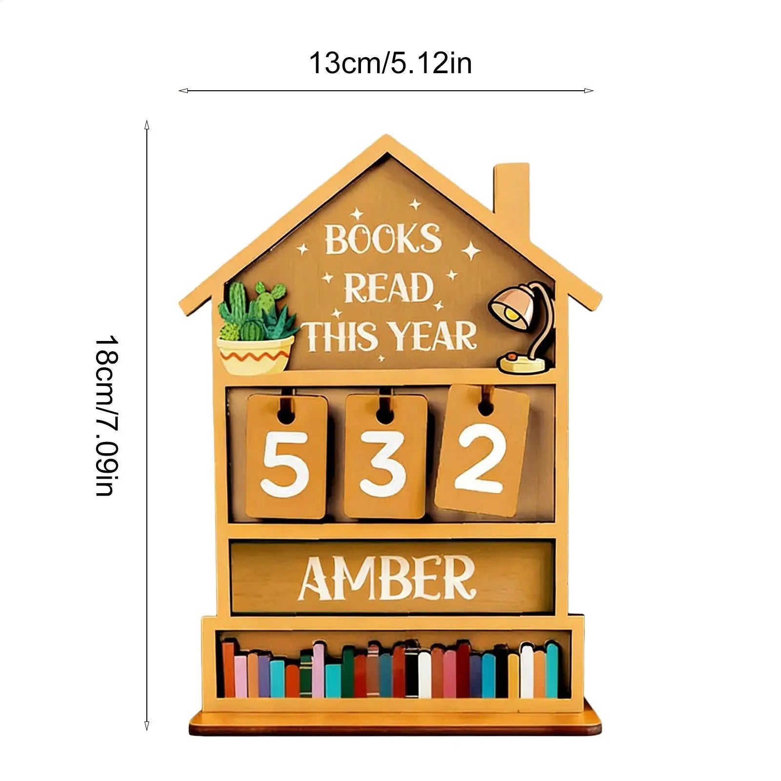 Wooden Books Read Tracker Manual Reading Progress Display Book