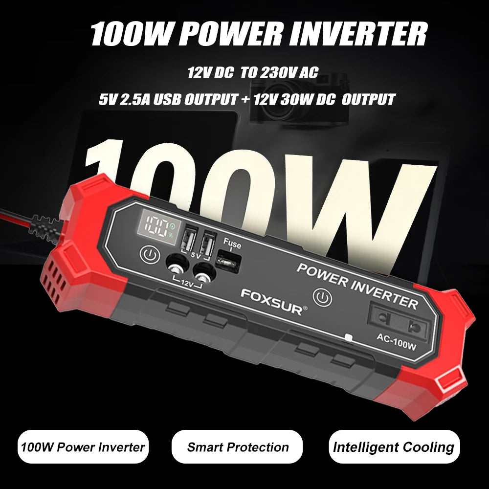Car Power Inverter Conversion USB Battery Clip DC 12V AC 230V Auto