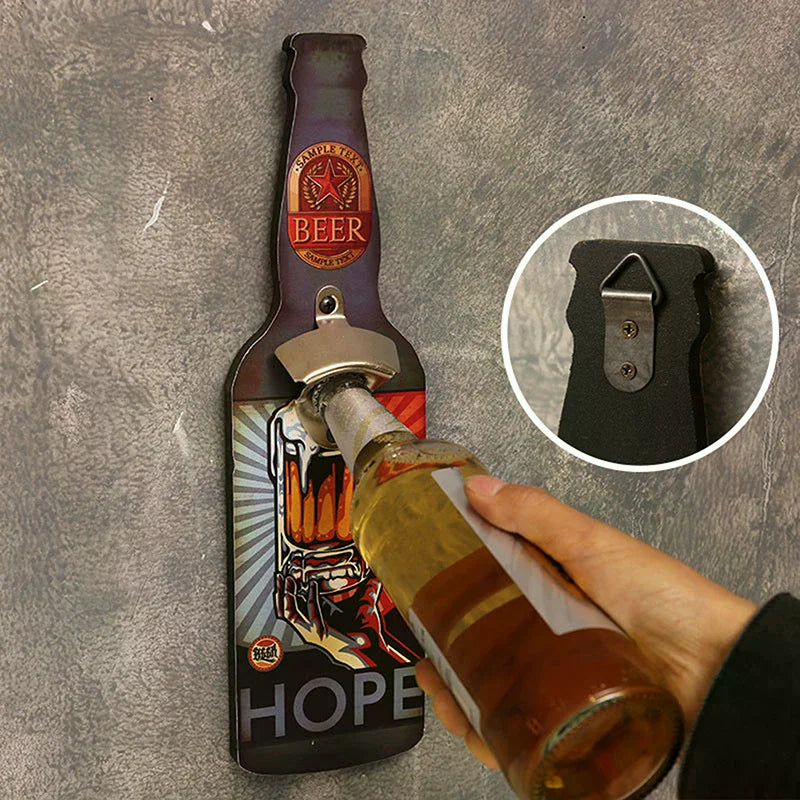 Home Creative Bottle Opener Restaurant Wall Decoration Bar Barbecue Zpaxo