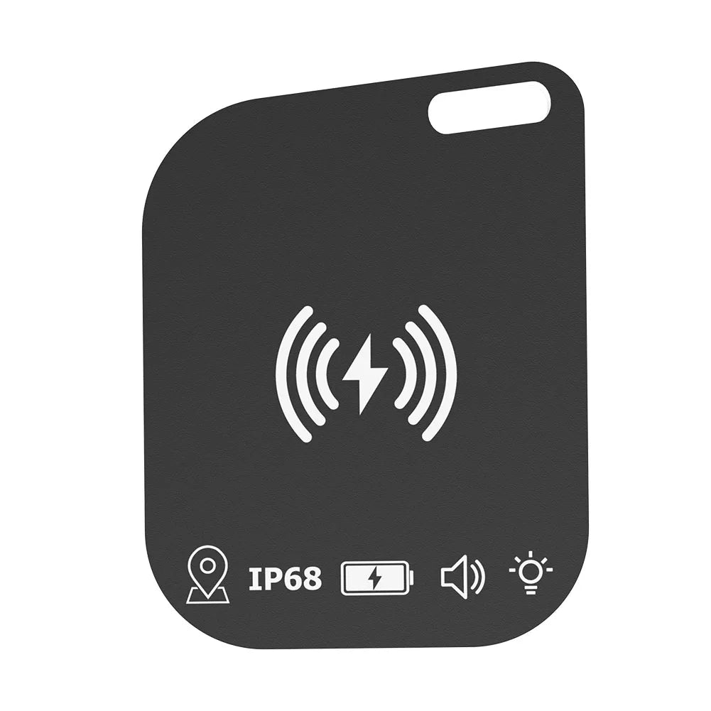 Wireless Charging Ultra Slim Tracking Card Waterproof Works Find My Zpaxo black