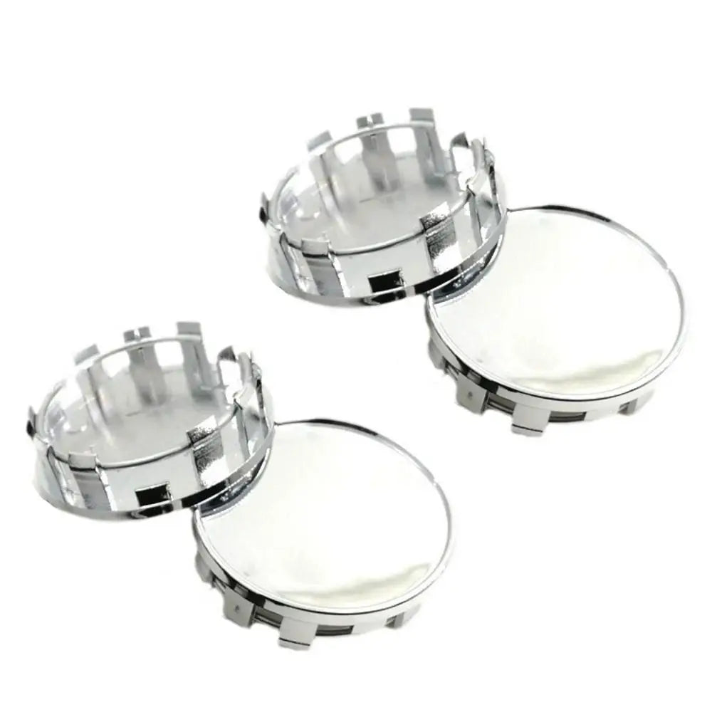 4Pcs Universal Wheel Center Caps Dust-proof Outer 54MM Rim Hub Caps Inner 50MM ABS Wheel Badge Covers Auto Accessories Zpaxo Silver