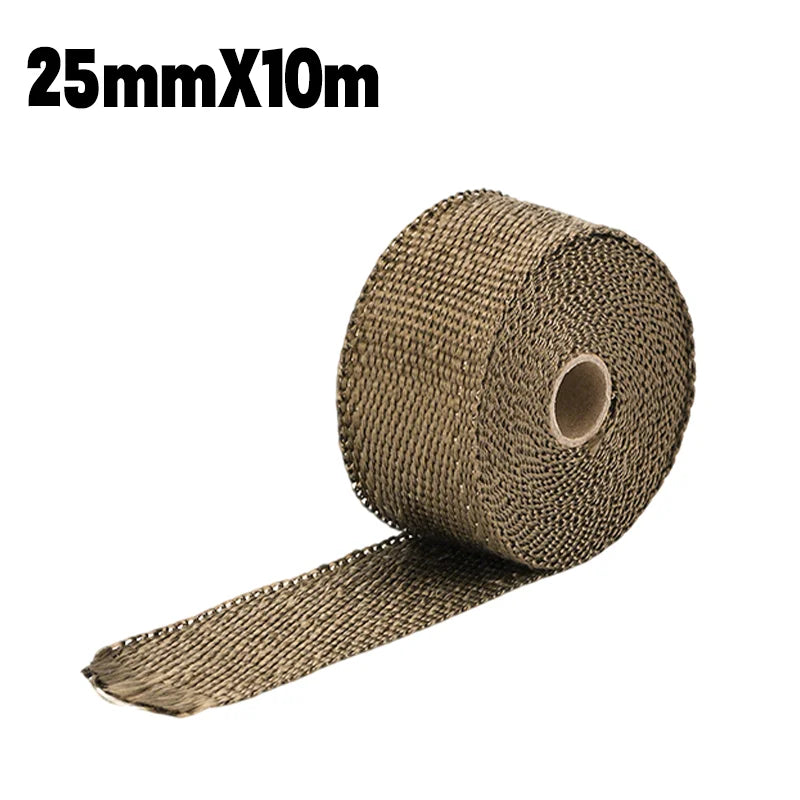 5 M 10 Rolls Fiberglass Insulating Tape Motorcycle Exhaust Pipe Zpaxo 10M Titanium