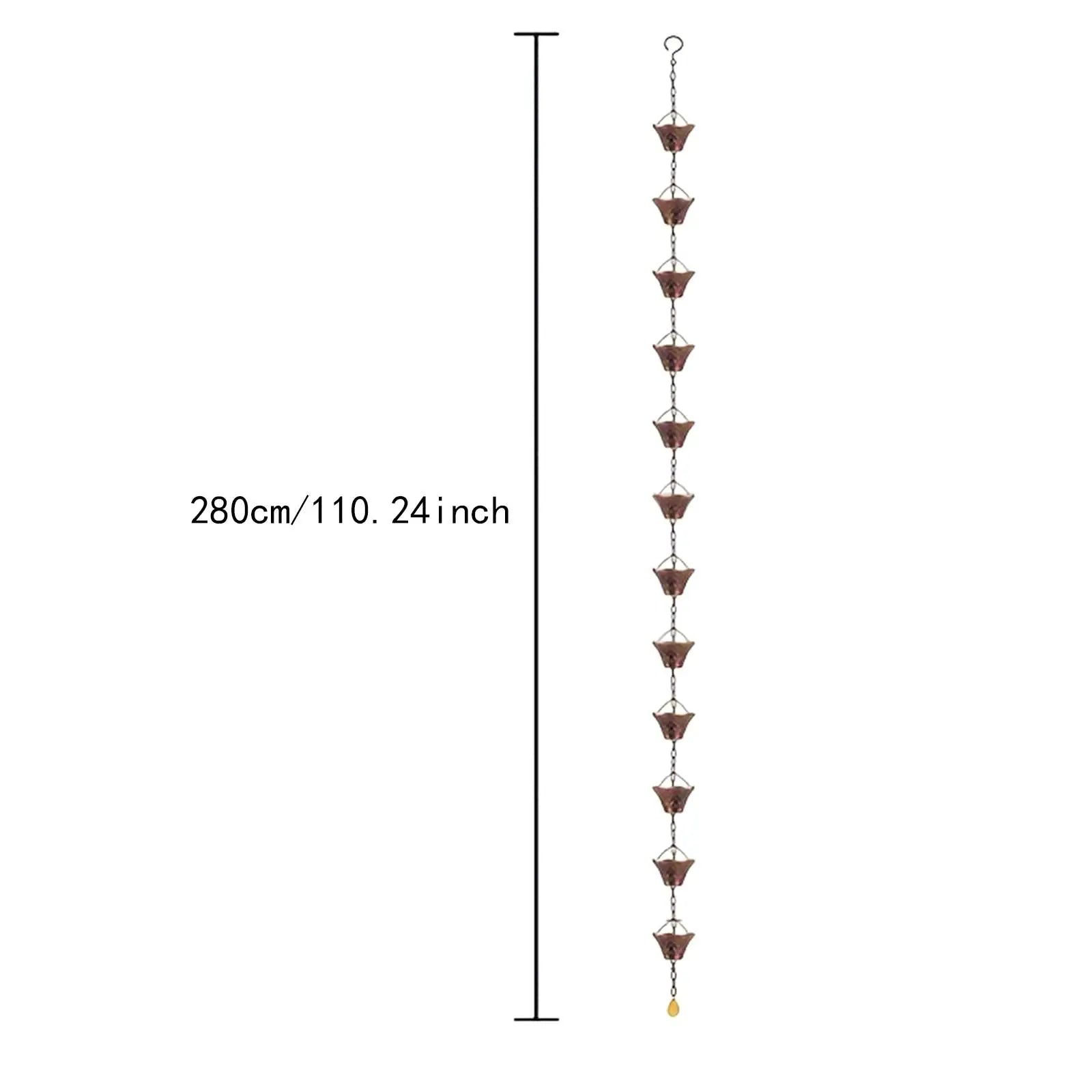 Homyl 280cm Decorative Rain Chain for Gutters – Bell Metal Design Decorative Rain Chain Zpaxo