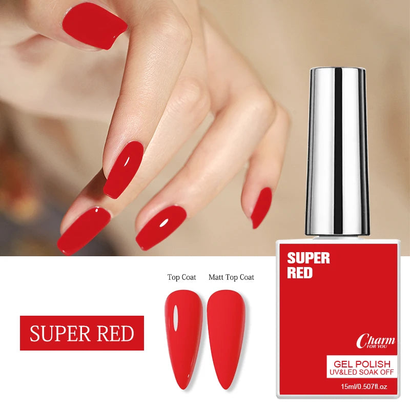 Gel Nail Polish DIY Semi Permanent Soak Off UV LED Varnish Art Design Zpaxo red