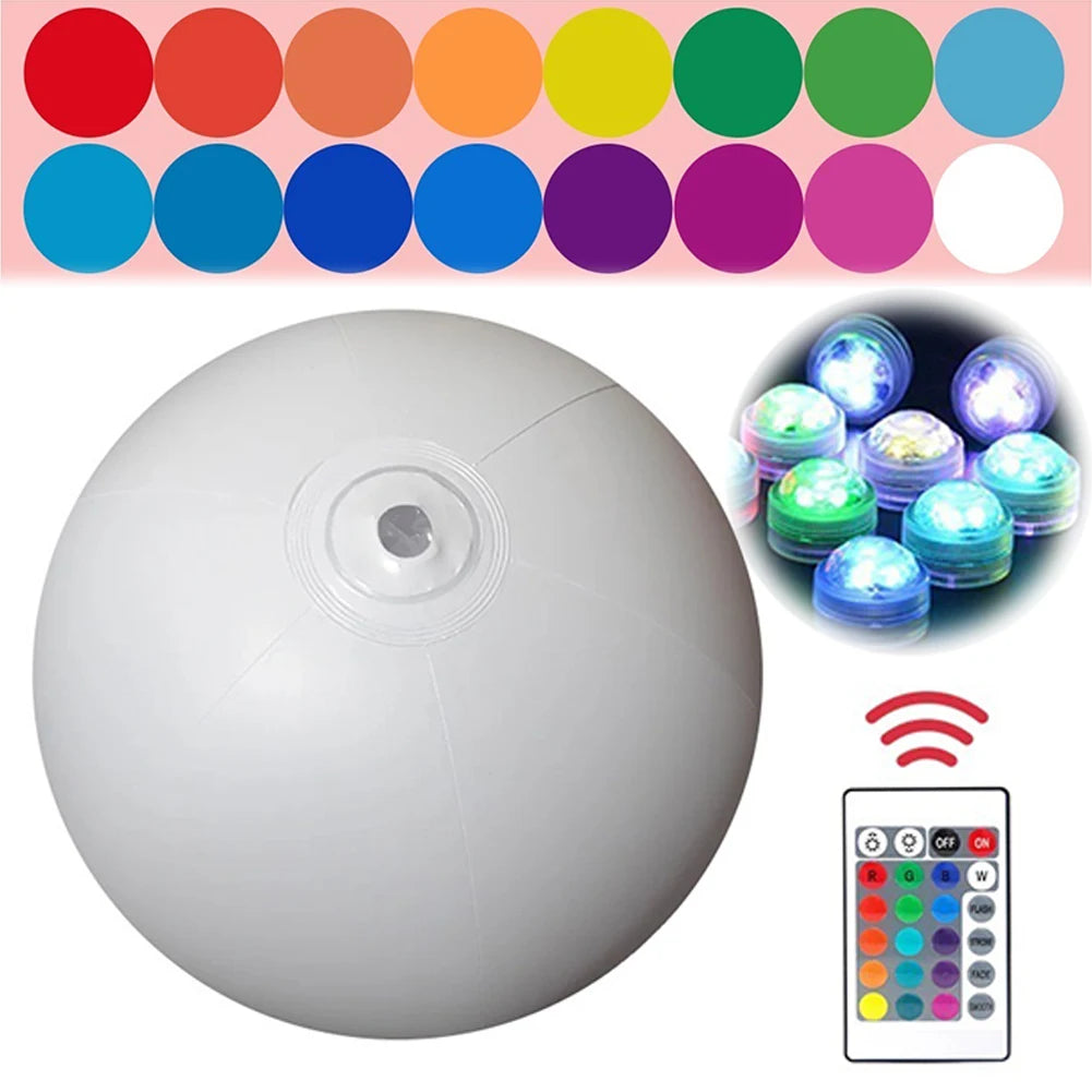 Garden Luminous LED Ball Remote Control LED Glowing Balloon Swimming Pool Luminous Inflatable Balloon Birthday Party Decoration Zpaxo