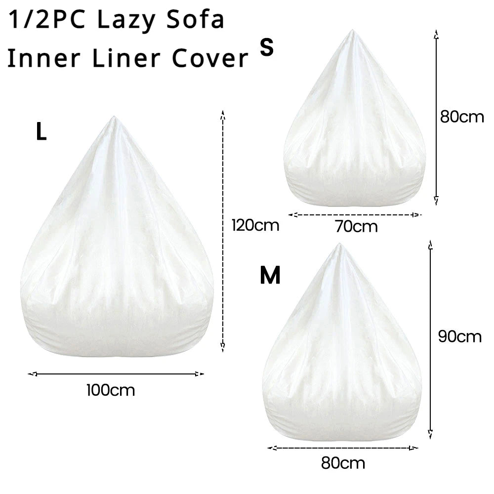 1/2pc Sofas Cover Removable Lazy Sofa Inner Liner Anti-fouling Replacement Bean Bag Inner Liner Bean Chair Bean Bag No Padding Zpaxo