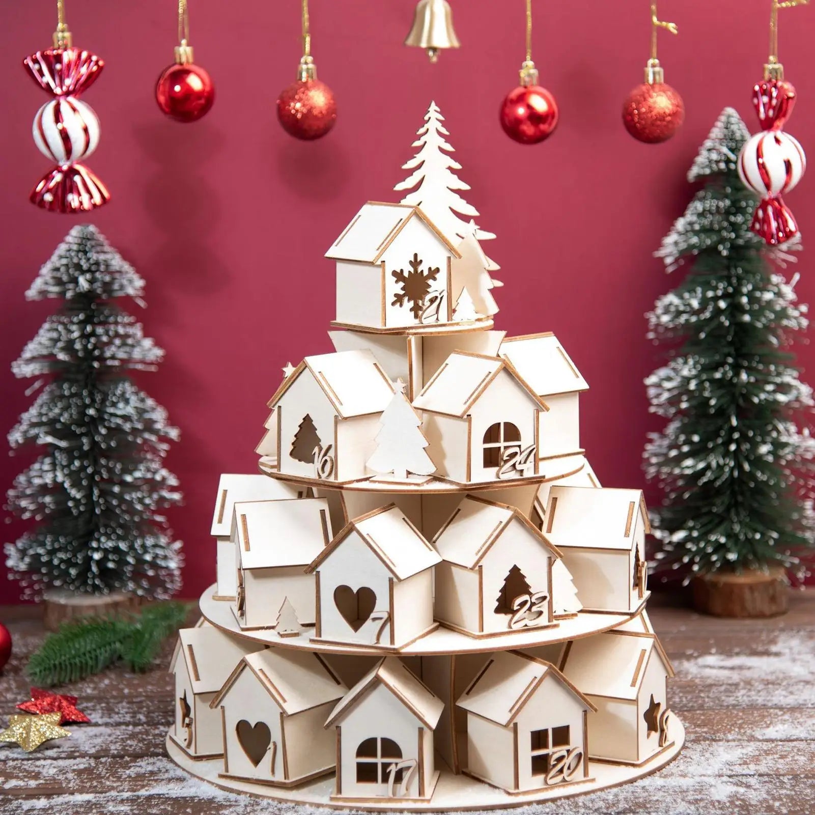 Countdown Christmas House Festive Party Decor Number Kids Family Zpaxo