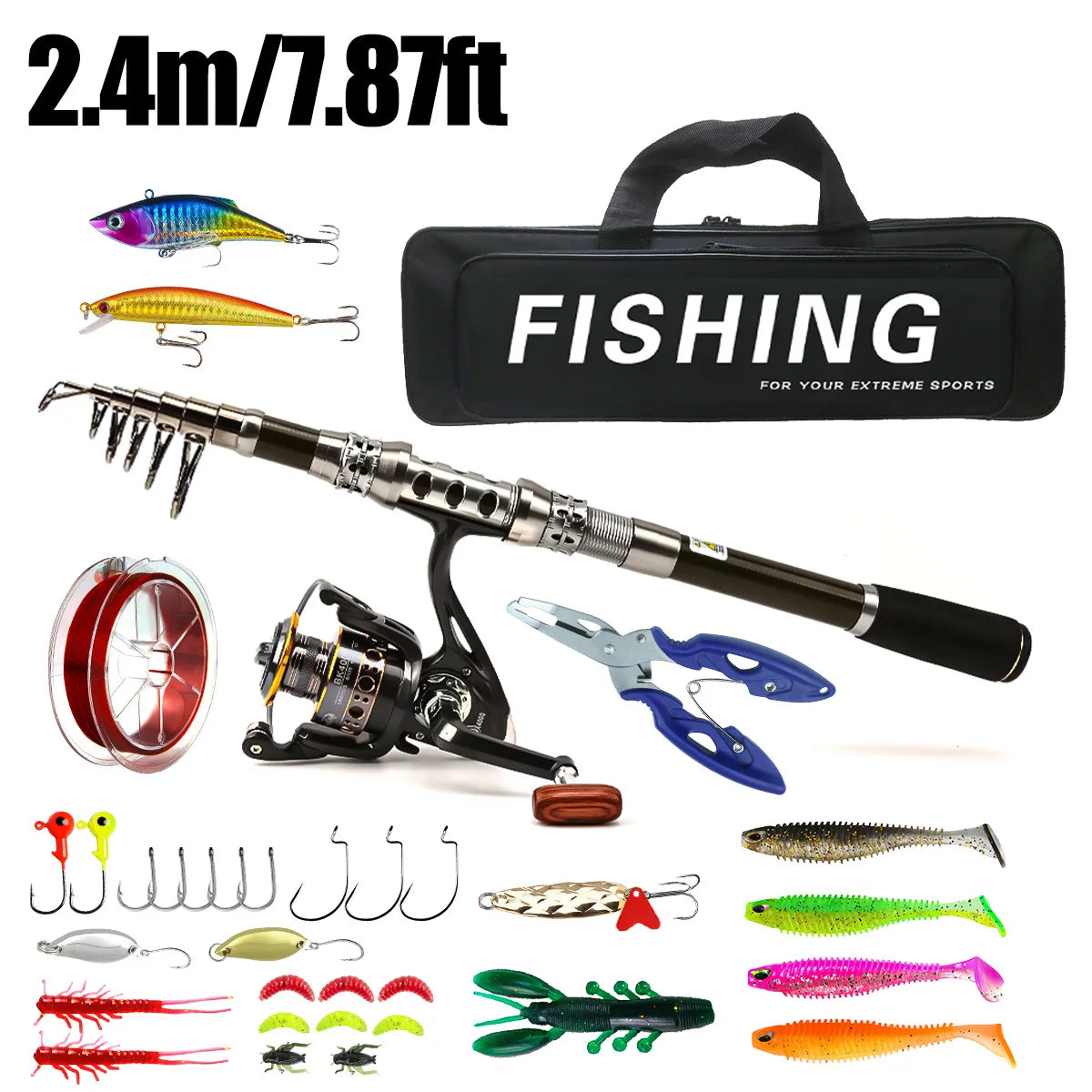 Carbon Fiber Telescopic Lure Rod & Reel Set – Sea & Freshwater