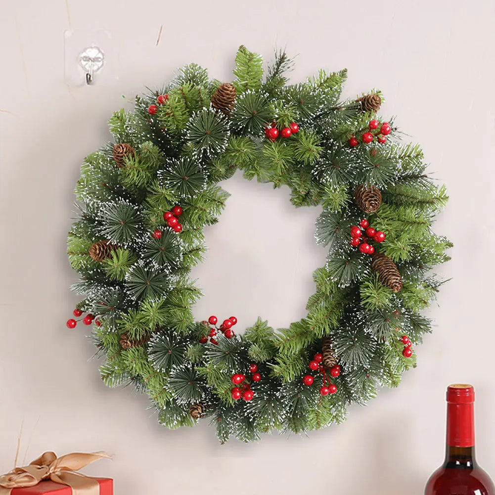 Christmas Hanging Garland Decorative Lighting Simulation Wreath Festival Theme Multifunctional Party New Year Decor Props Zpaxo