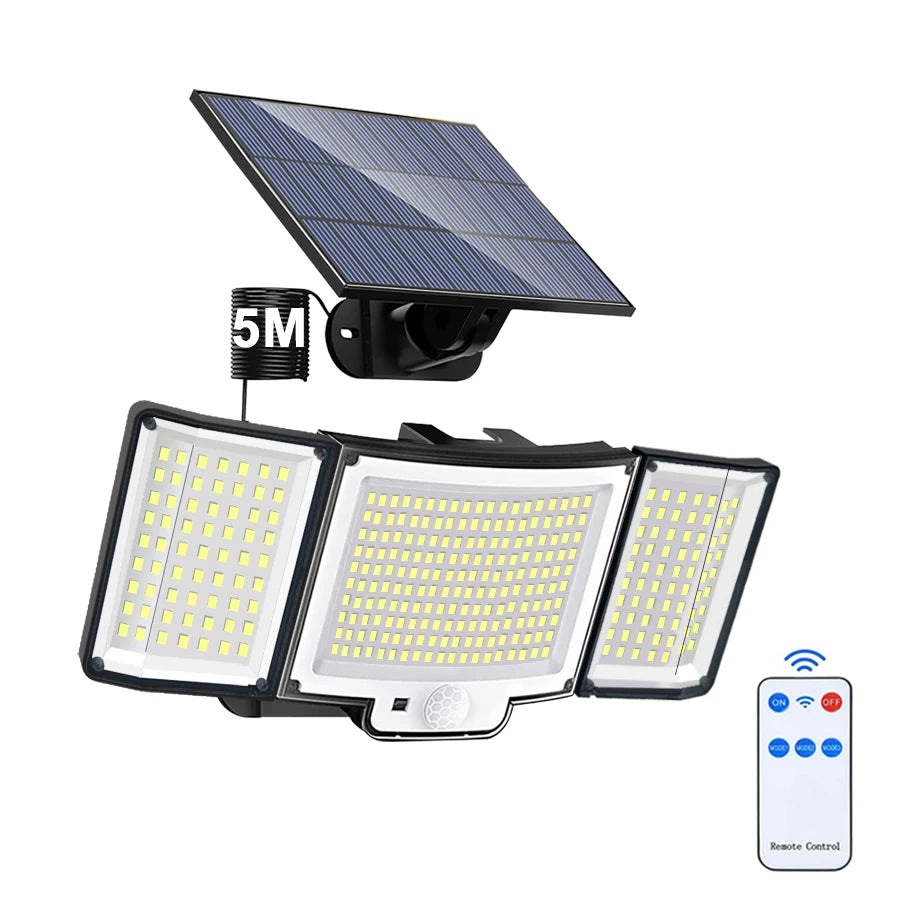 238/328 LED Solar Lamp Outdoor 348Wall Lamp IP65 Waterproof Spotlights Lamp Motion Sensor Solar 3 Mode Street Light Garden Decor Zpaxo 328LED-1PC