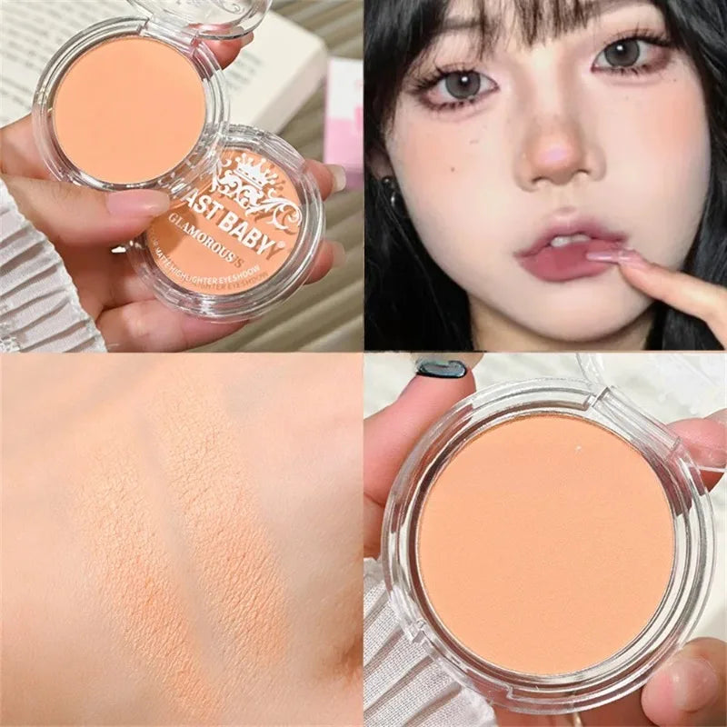 Single Matte Highlighter Palette White Beige Face Nose Brighten