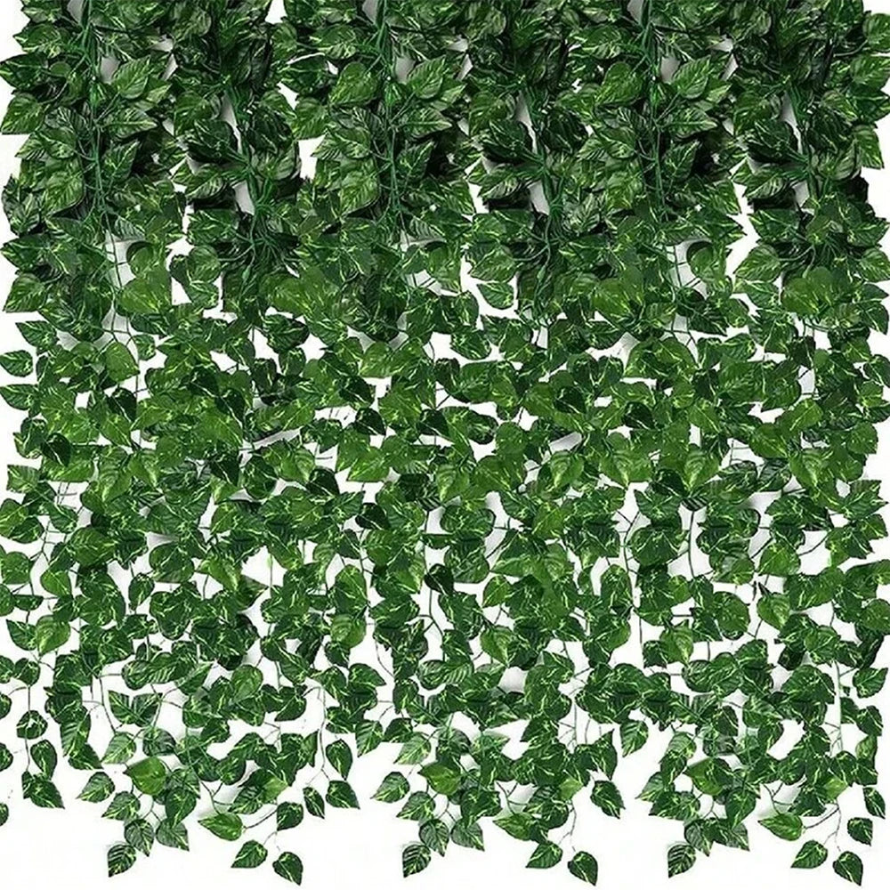 12/24Pcs Artificial Ivy Leaves Greenery Garland Fake Watermelon Vine Hanging Plants for Wedding Party Decoration Zpaxo