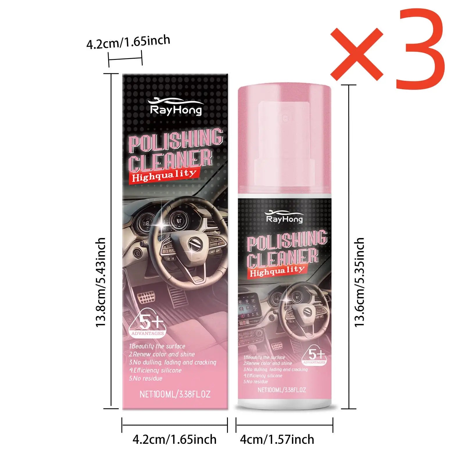 Car Interior Polishing Agent Versatile Interior Cleaning Stubborn Dirt Stain Grease Dust Polish Leather High Gloss Polish Agent Zpaxo 300ml boxed