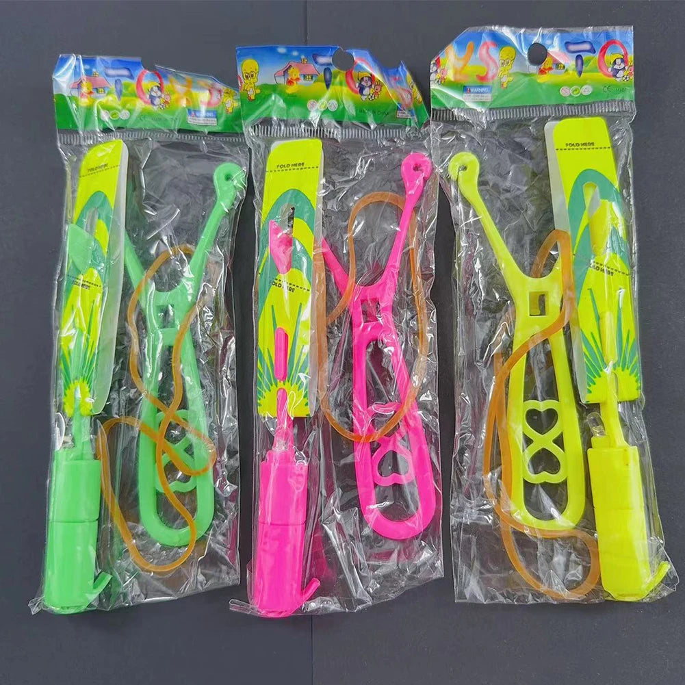 10/20PCS Slingshots Rocket Launcher LED Arrow Helicopters+Launchers Flying Toys Luminous Slingshot Toys for Kids Boys Girls Zpaxo