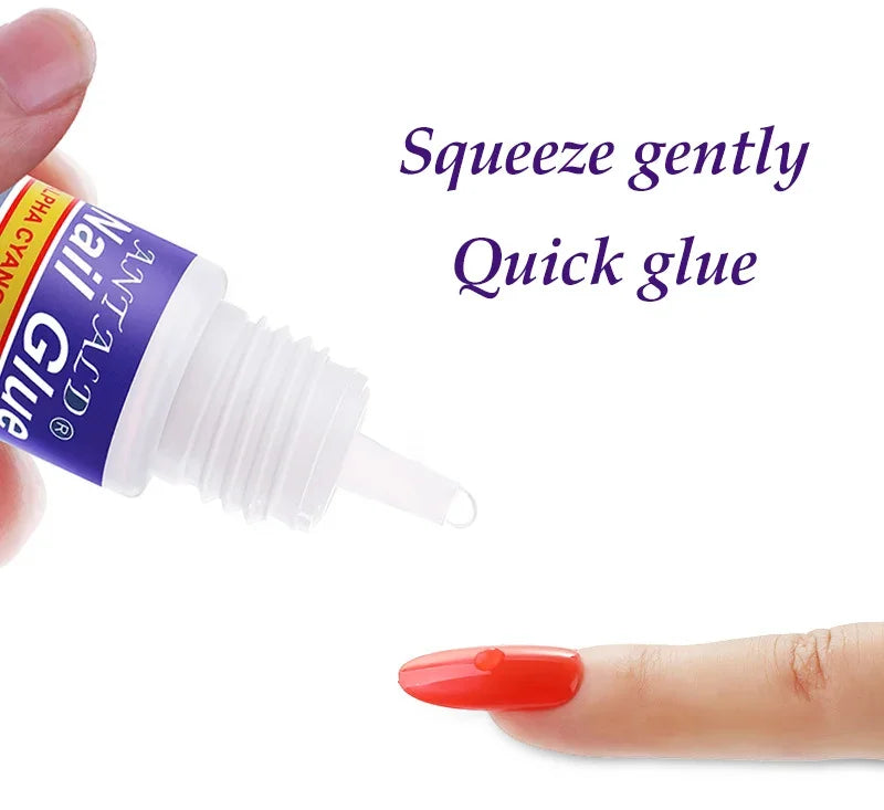 5pcs 3g Fast drying nail art glue tips glitter UV acrylic rhinestones decorations nail glue false tip multipurpose manicure tool Zpaxo