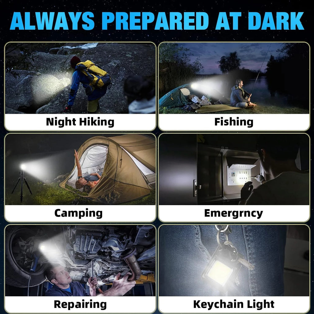Mini Keychain Light COB Work Portable Waterproof Flashlight Pocket