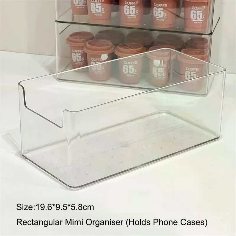 Medium Long Box Household Transparent Storage Box 1pc Desktop Plastic Organiser Zpaxo
