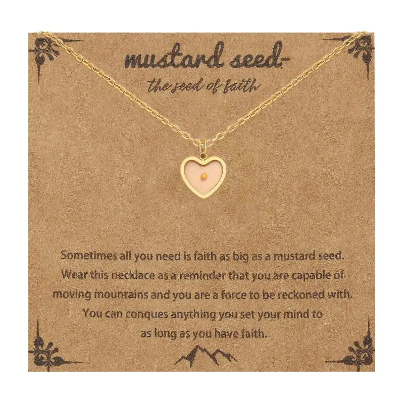 Christian Mustard Seed Gold Stainless Steel Pendant Faith Silver Chain Zpaxo A11