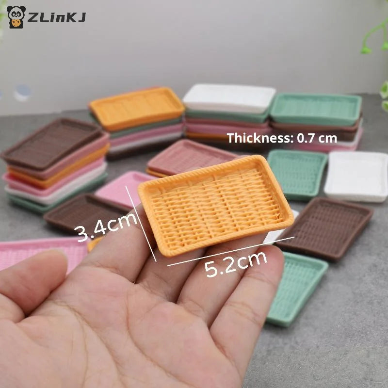 Dollhouse Simulation Miniature Kitchen Cutlery Dish Plate Dessert Zpaxo