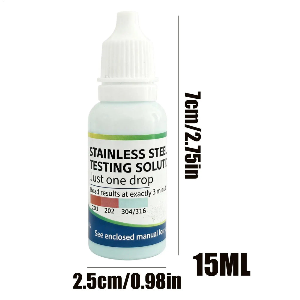 Stainless Steel Testing Solution Identification 304 316 201 301 Liquid Testing Agent Identification Of Authenticity 15ml/Bottle Zpaxo