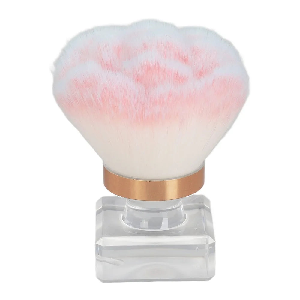 Pink Soft Bristle Nail Dust Removal Brush Comfortable Handle Rose Art Zpaxo