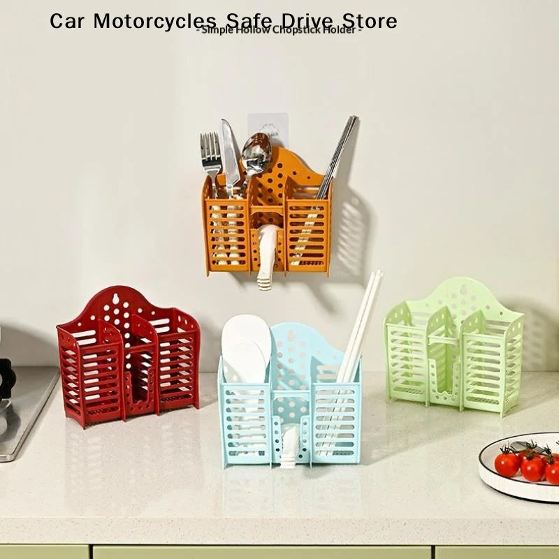 Multifunctional 3 Slot Plastic Chopstick Cage Hollow Drain Utensil