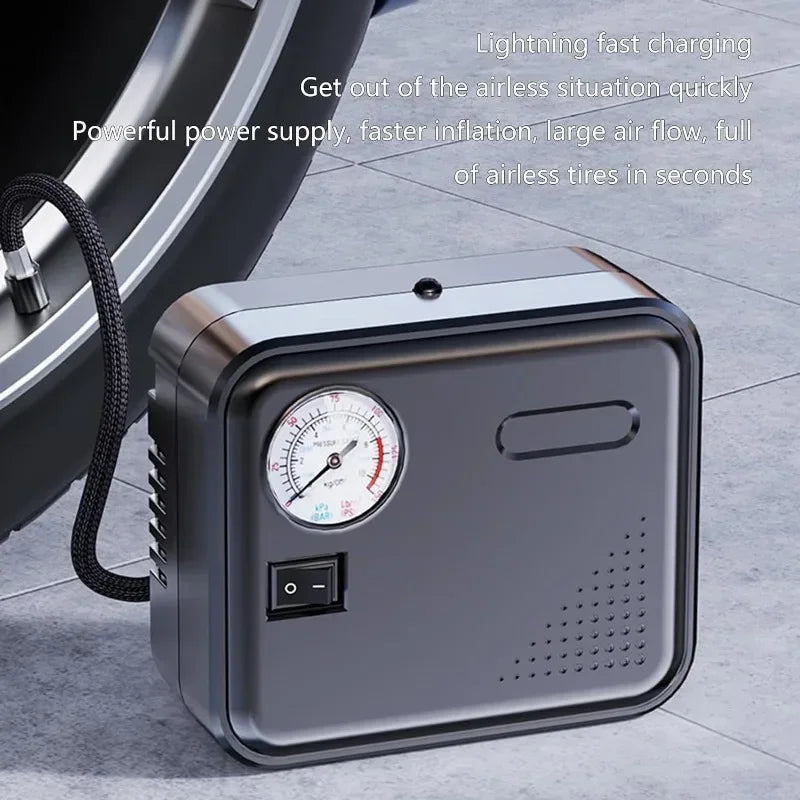 DC 12V Car Tire Inflator – Portable Air Pump with LED Light