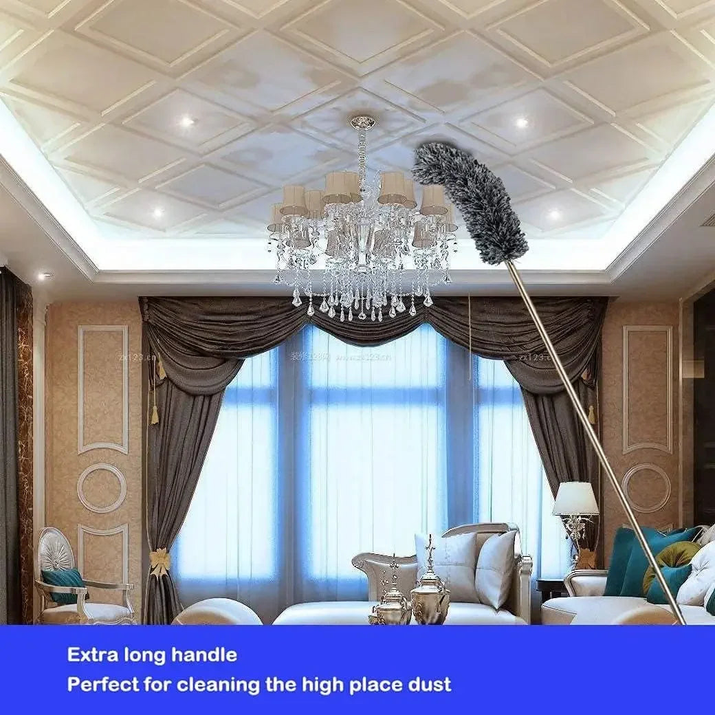 Retractable Microfiber Gap Dust Cleaner Extension Pole Reusable