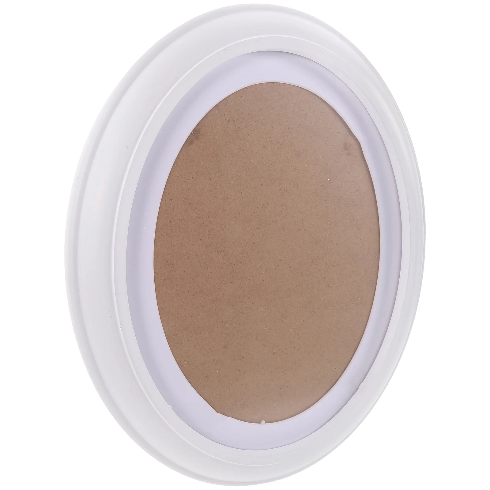 Solid Wood Oval Picture Frame Distressed White Wall Hanging Decor