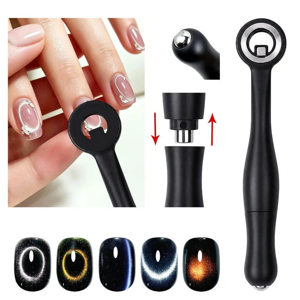 Gourd Shaped Strong Cat Eye Magnetic Nail Magnet 3 In 1 Extra Thick Large Powerful Versatile Nail Art Magnetic Styling Tool Zpaxo