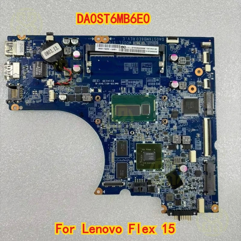 DA0ST6MB6E0 Lenovo Flex 15 Laptop Motherboard SR16M I5-4250U CPU